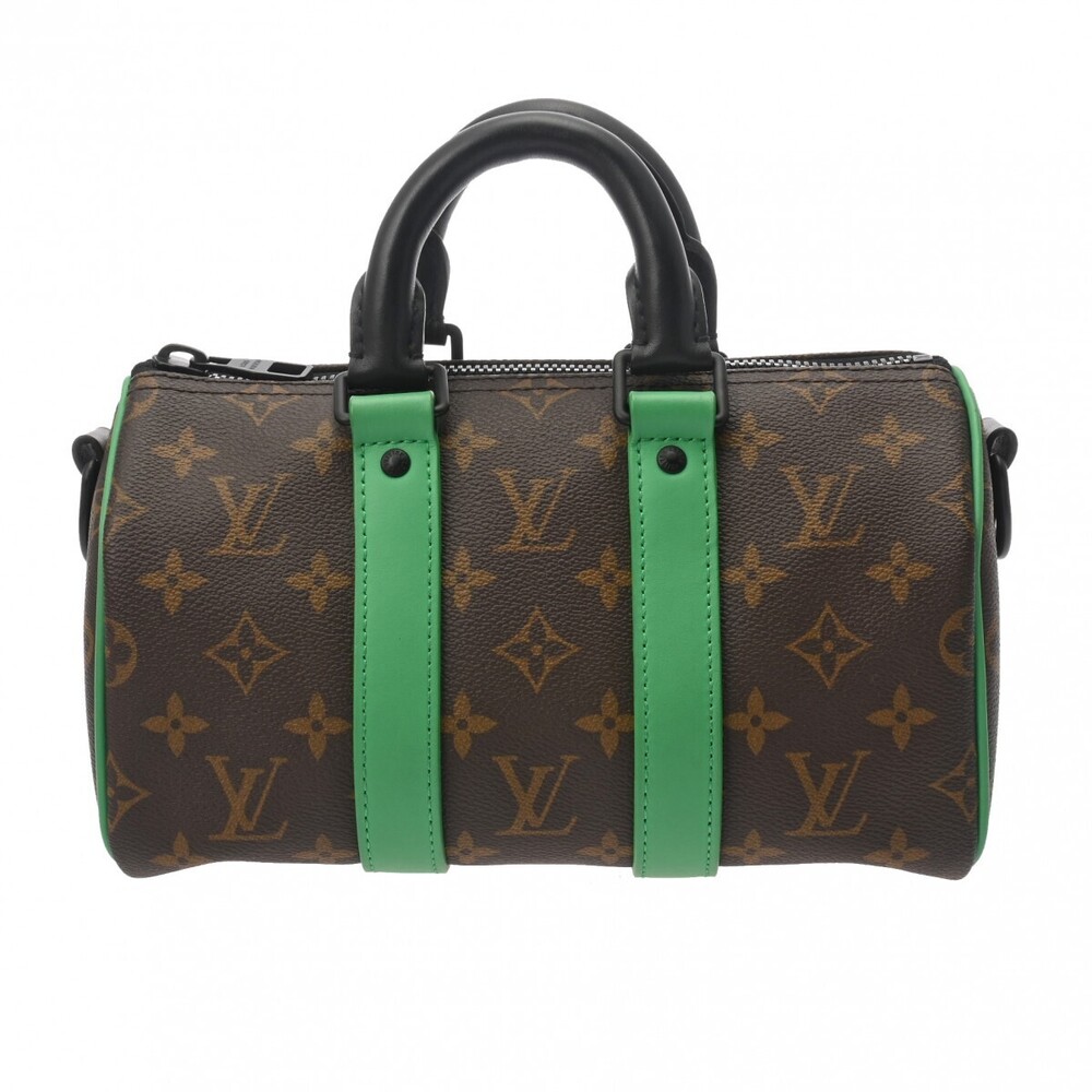 Louis Vuitton Macassar Brown Keepall Bandouliere Green Monogram Canvas Handbag